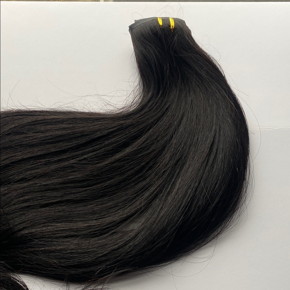 NEW 18 Inch Seamless Clip In Remy Human Hair Extensions #1B Off Black 8Pc 120g